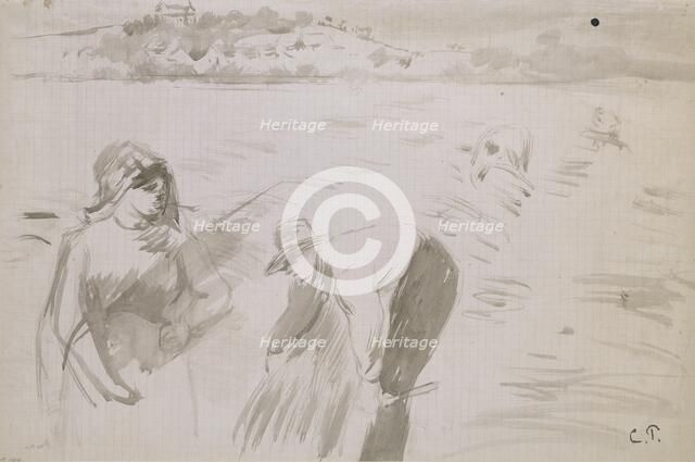 Study of harvesters working in a field near Pontoise, 1882. Artist: Camille Pissarro.