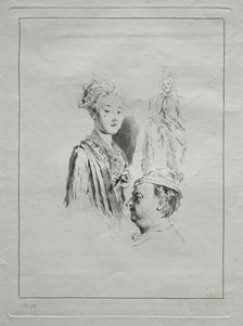 Study of Heads, 1700s. Creator: Unknown