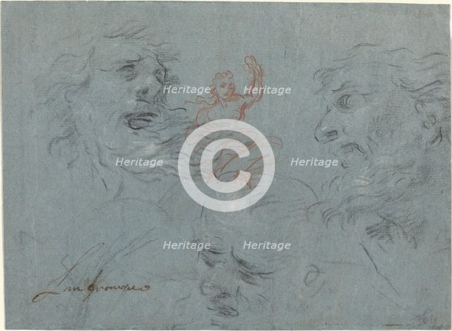 Study of Heads [recto]. Creator: Unknown.
