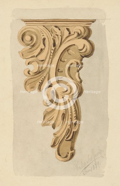 Study of ornamental decoration, 1879. Creator: Eugen Wallachy.