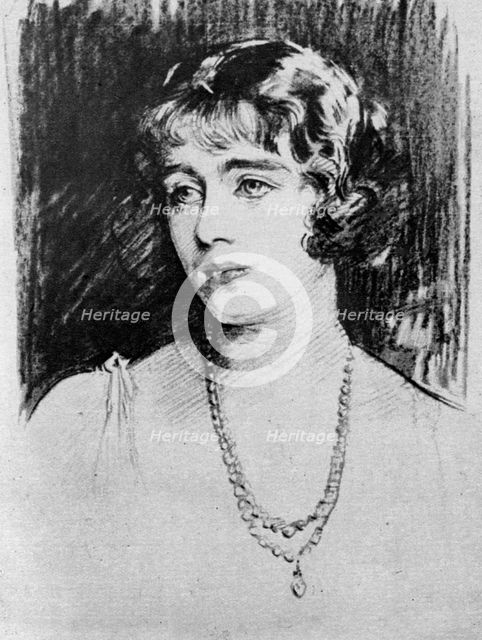 Study of Lady Elizabeth Bowes-Lyon, 1923.  Creator: John Singer Sargent.