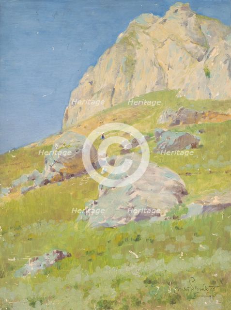 Study of landscape around Súlovké Podhradie, 1905. Creator: Milos Slovák.