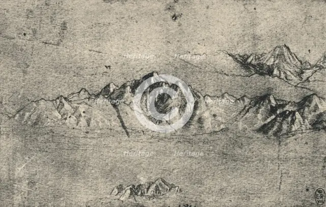 'Study of Mountain Ranges', c1480 (1945). Artist: Leonardo da Vinci.