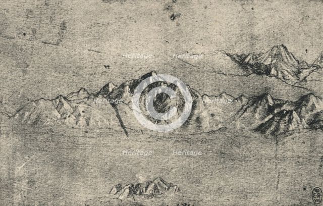 'Study of Mountain Ranges', c1480 (1945). Artist: Leonardo da Vinci.
