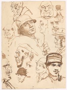 Study of male faces, 1880-1910. Creator: Ladislav Mednyanszky