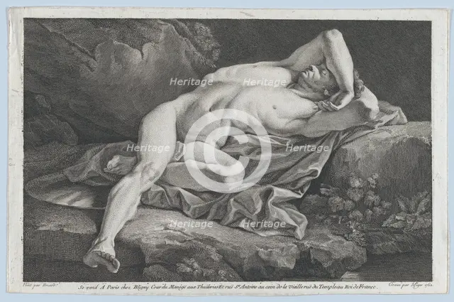 Study of Male Nude, 1762. Creator: Simon Charles Miger.