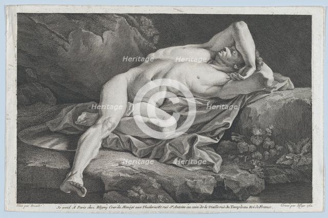 Study of Male Nude, 1762. Creator: Simon Charles Miger.