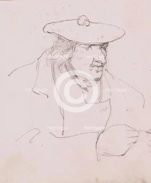 Study of Man (half-length), c1830s. Creator: John Phillip.
