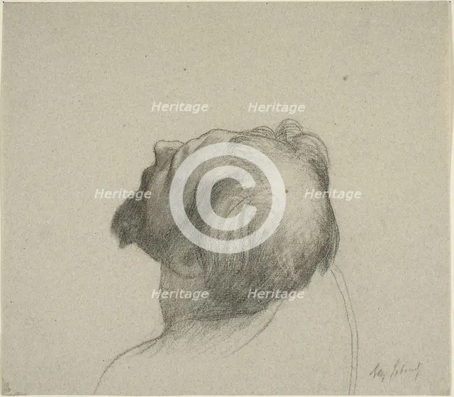 Study of Man's Upturned Head, c. 1878. Creator: Alexandre Cabanel.