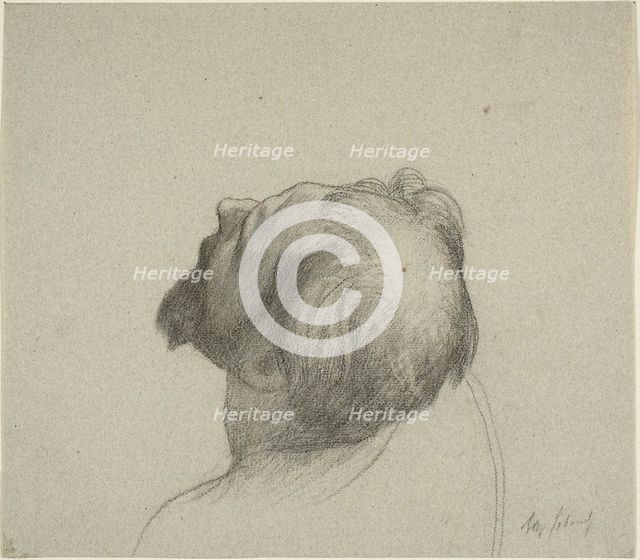 Study of Man's Upturned Head, c. 1878. Creator: Alexandre Cabanel.
