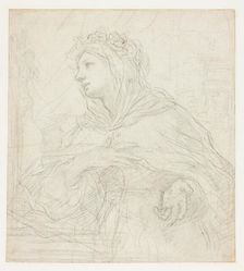 Study of Santa Rosalia of Palermo, 1659/64. Creator: Ciro Ferri