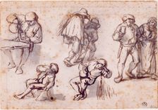 Study of Seven Peasants, 1640s. Creator: Isaac van Ostade