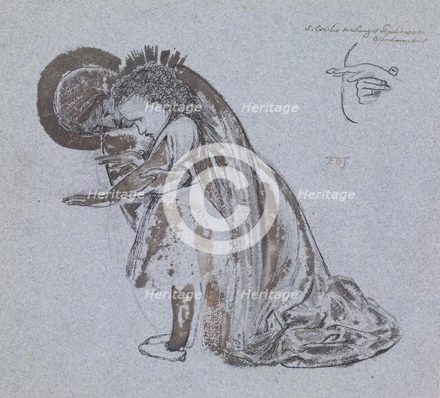 Study of St Cecilia Teaching St Frideswide, 1859. Creator: Sir Edward Coley Burne-Jones.