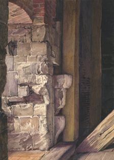 Study of stone and brickwork in an interior, c1830-1880. Creator: Solomon Alexander Hart