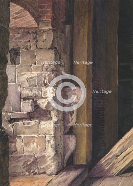Study of stone and brickwork in an interior, c1830-1880. Creator: Solomon Alexander Hart.