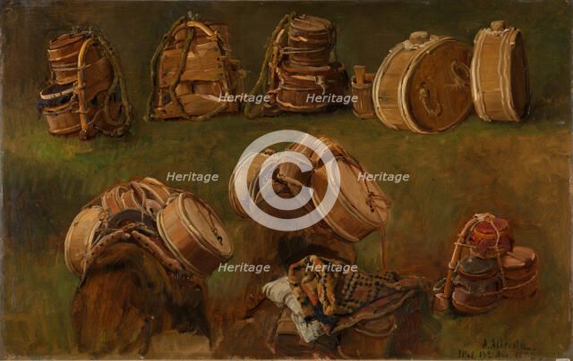 Study of Pack Saddles and other Objects. Artist: Askevold, Anders (1834-1900)