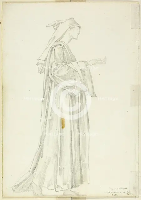 Study of Pilgrim for Romaunt of the Rose, c. 1873-77. Creator: Sir Edward Coley Burne-Jones.