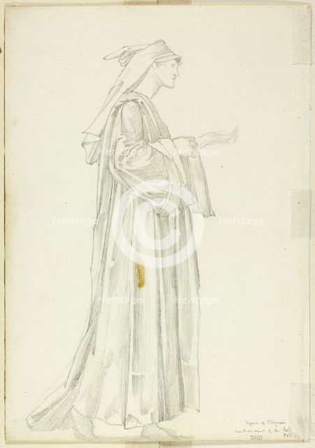 Study of Pilgrim for Romaunt of the Rose, c. 1873-77. Creator: Sir Edward Coley Burne-Jones.