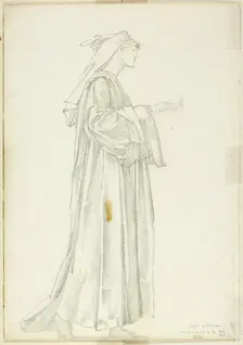 Study of Pilgrim for Romaunt of the Rose, c. 1873-77. Creator: Sir Edward Coley Burne-Jones