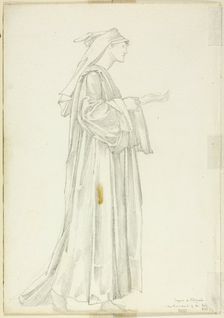Study of Pilgrim for Romaunt of the Rose, c. 1873-77. Creator: Sir Edward Coley Burne-Jones