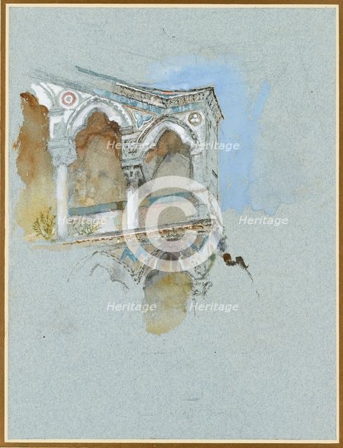 Study of Pisan Gothic (Part of the Façade of San Michele in Borgo, Pisa), 1 July 1890. Creator: John Ruskin.