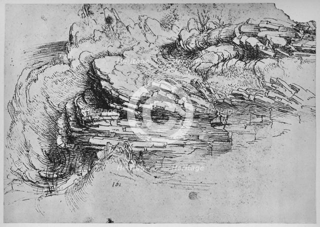 'Study of Rock Formations', c1480 (1945). Artist: Leonardo da Vinci.