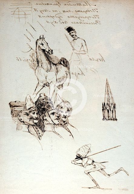 'Study of Russians', c1823-1870. Artist: Prosper Merimee