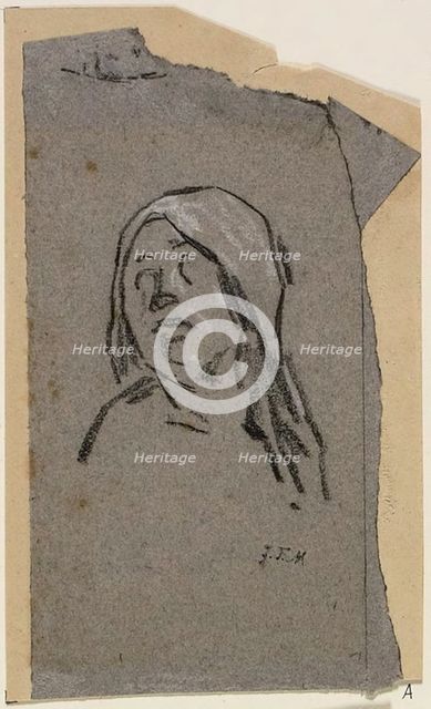 Study of Woman's Head, c. 1853. Creator: Jean Francois Millet.