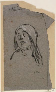 Study of Woman's Head, c. 1853. Creator: Jean Francois Millet