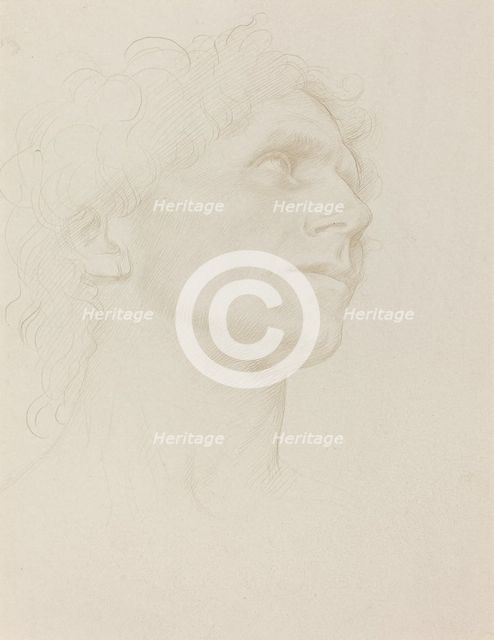 Study of Woman's Head, Turned Right. Creator: Alphonse Legros.