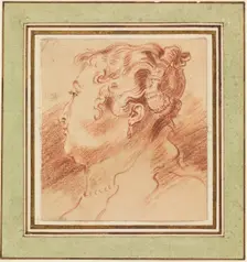 Study of Woman's Head, c. 1725. Artist: Watteau, Jean Antoine (1684-1721)
