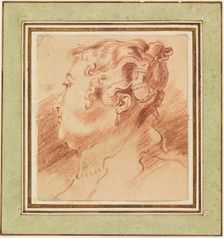 Study of Woman's Head, c. 1725. Artist: Watteau, Jean Antoine (1684-1721)