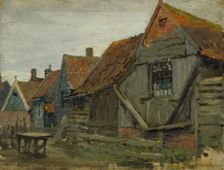 Study of wooden houses, (Holland), mid-late 1870s. Creator: George Clausen