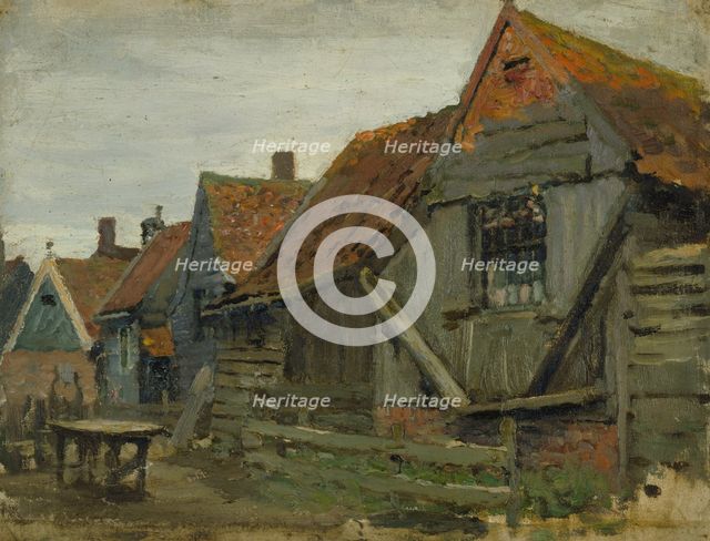 Study of wooden houses, (Holland), mid-late 1870s. Creator: George Clausen.