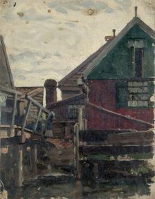 Study of wooden houses (Holland), mid-late 1870s. Creator: George Clausen
