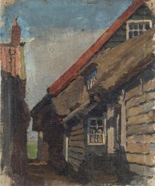Study of wooden houses, (Holland), mid-late 1870s. Creator: George Clausen