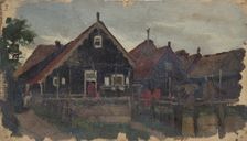 Study of wooden houses in Holland, mid-late 1870s. Creator: George Clausen