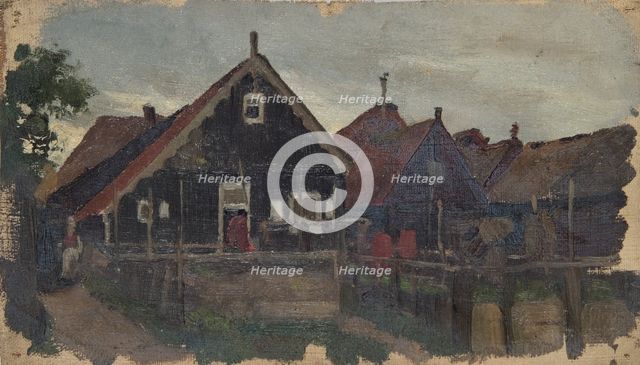 Study of wooden houses in Holland, mid-late 1870s. Creator: George Clausen.
