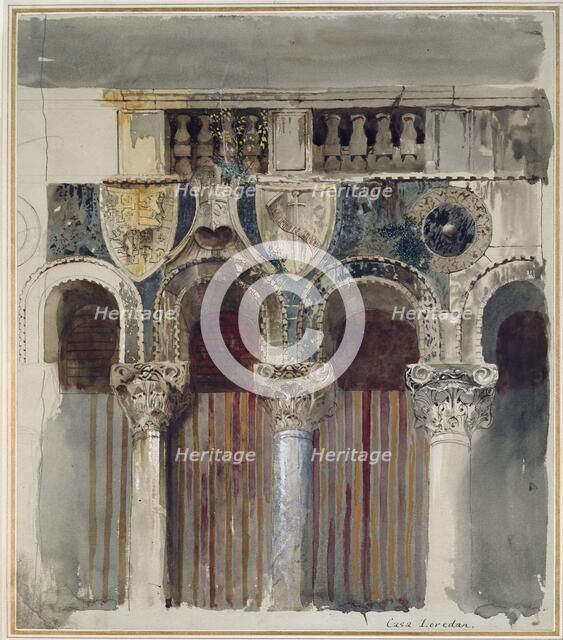 Study of the Marble Inlay on Front of the Casa Loredan, Venice, September-October 1845. Artist: John Ruskin.