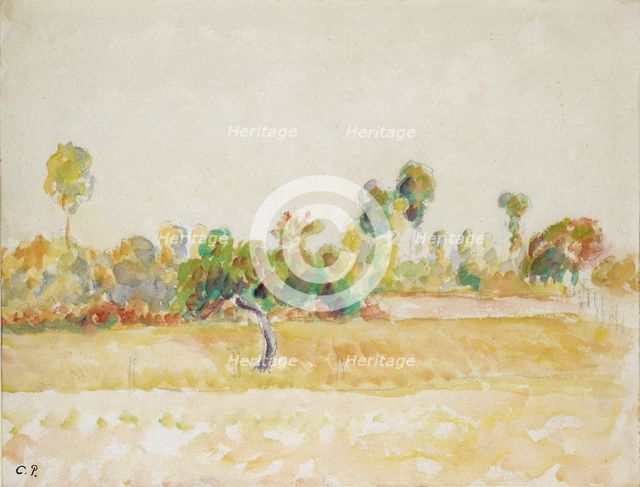 Study of the orchard at Eragny-sur-Epte, seen from the artist's house, c1886-1890. Artist: Camille Pissarro.