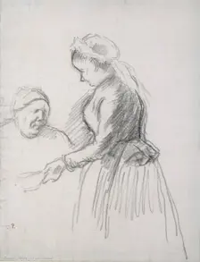 Study of the artist's mother with her maid, 1880-1885