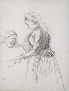Study of the artist's mother with her maid, 1880-1885