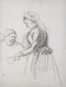 Study of the artist's mother with her maid, 1880-1885