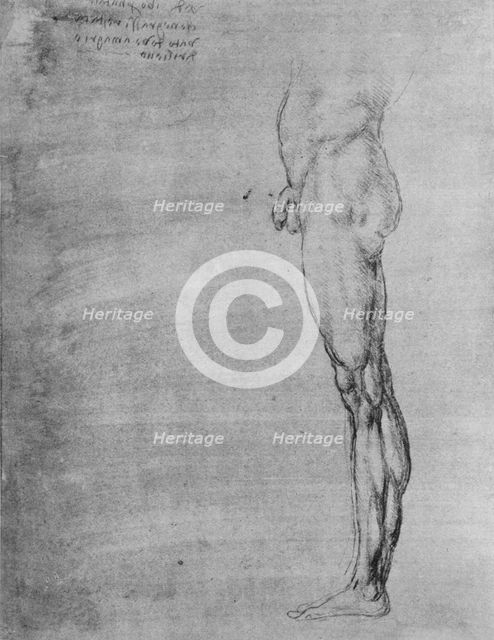 'Study of the Body and Leg of a Man', c1480 (1945). Artist: Leonardo da Vinci.