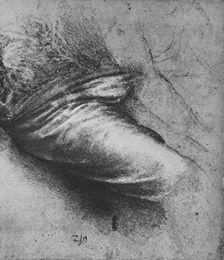 Study of the Drapery of a Seated Figure to the Right c1480 (1945). Artist: Leonardo da Vinci