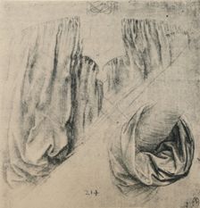 Study of the Front of a Dress and of a Sleeve c1480 (1945). Artist: Leonardo da Vinci
