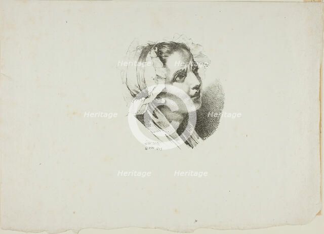 Study of the Head of a Young Girl, December 18, 1815. Creator: Jean Antoine Laurent.