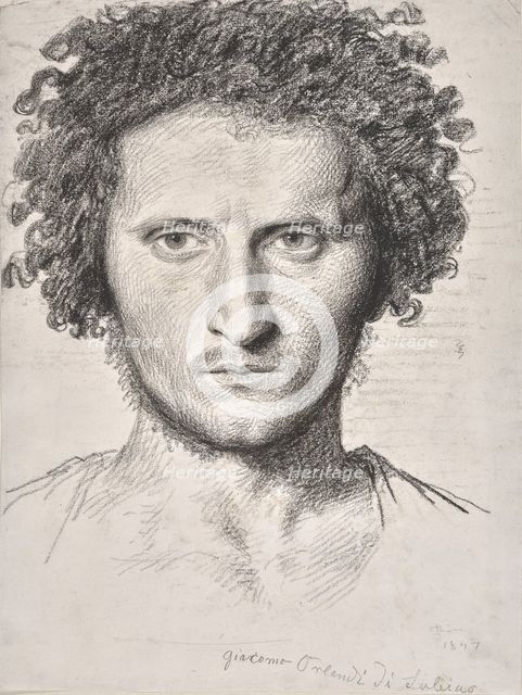 Study of the Head of a Young Man (Giacomo Orlandi di Subiaco), 1847. Creator: Johannes Niessen.