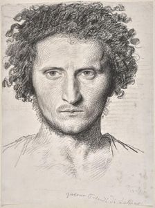 Study of the Head of a Young Man (Giacomo Orlandi di Subiaco), 1847. Creator: Johannes Niessen