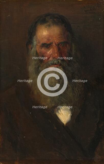 Study of the Head of an Old Man, 1883. Creator: Vladimir Egorovic Makovskij (Russian, 1846-1920).